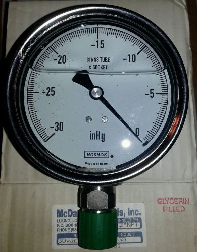 McDaniel Controls Inc. Vacuum Gage, 1/2 Inch NPT, AB 40401, 30vac-0 inHG NOSHOK