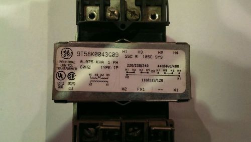 GE Core &amp; Coil Transformer  9T58K0043G09  Single Phase 60 Hz   0.075 KVA