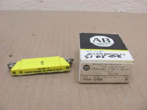 1 NIB ALLEN BRADLEY 700-CR6 700CR6 YELLOW CONTACT CARTRIDGE TYPE R SERIES B