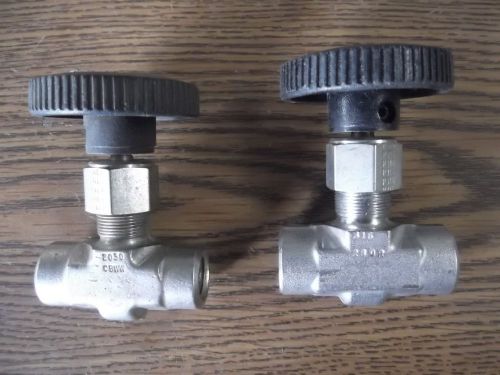 PARKER 4F-V6LR-SS NEEDLE VALVES STAINLESS STEEL (quantity 2)