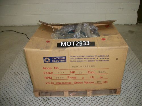 New tatung 10 hp wh0102jfbcg 215t frame motor (mot2933) for sale