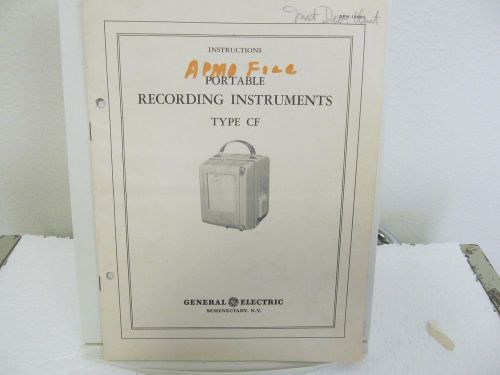 General Electric CF Portable Recording Instruments Instruction Manual