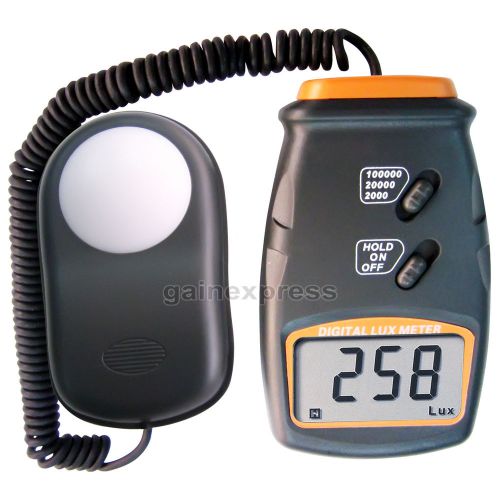 100,000 lux digital illuminance 3 ranges light meter tester lab photo auto-range for sale