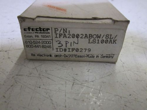 IFM EFECTOR IFA2002ABOW/SL/LS100AK PROXIMITY SWITCH *NEW IN A BOX*