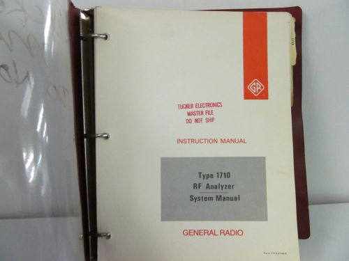 General radio type 1710-1714 instruction manual w/schematics for sale