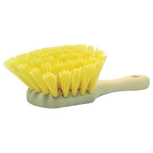 8&#034; utility scrub brush, yellow polypropylene fill, short handle, by weiler for sale