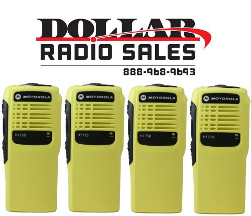 4 new yellow refurbished front housing for motorola ht750 16ch two way radios  for sale