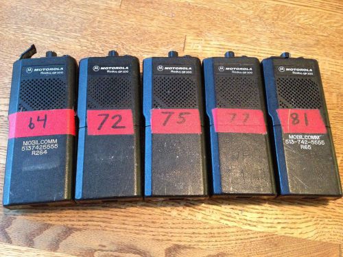 (5) Motorola Radius GP300 Portable Radios UHF 2 Ch Model P94YPC20A2AA