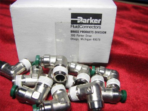 (10) Parker Male Elbow 90 Deg NP Brass 1/8&#034; W169PLPNS-2-2 1AJW3