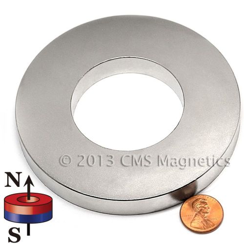 N42 4&#034;od x 2&#034; id x 1/2&#034; ndfeb neodymium ring magnet 1-count for sale