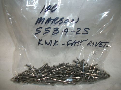 Rivets, 100 marson stainless steel, pop type 4-2, kwik-fast for sale