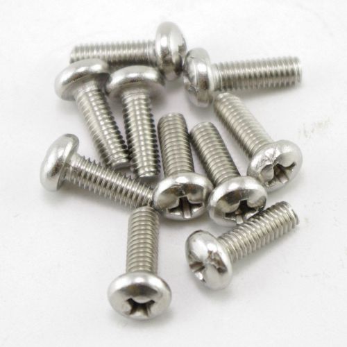 QTY50 Metric M6x16mm Stainless steel Cross Recessed Pan Head Screws