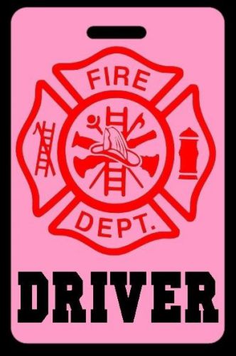 Pink driver firefighter luggage/gear bag tag - free personalization for sale