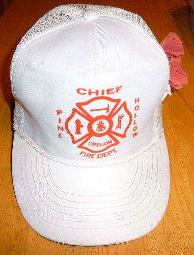 Vintage Pine Hollow Fire Dept Cheif Hat Parade Oregon Rock Creek Reservoir Wamic