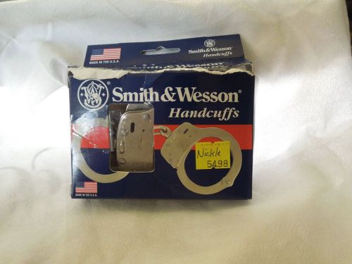 Smith &amp; wesson nickel finished  handcuffs model 100-n usa made nib for sale