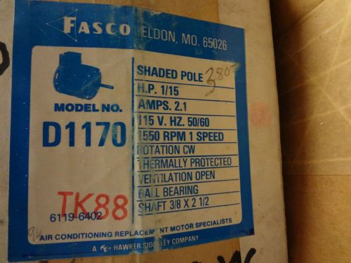 Fasco jenn air rooftop ventilator motor d1170 s88-919 1/15  hp 1550 rpm new for sale