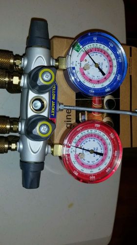 Yellow Jacket 49967 - TITAN Manifold, 3-1/8&#034; Gauges, w/Hoses, R22/404A/410A