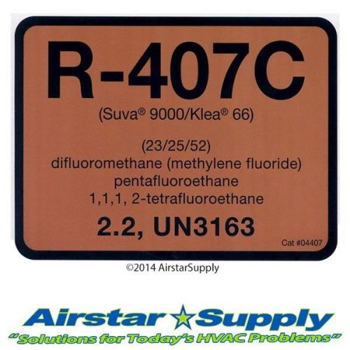 Klea® 66 •  Refrigerant Identification Label  •  Pack of (10) Labels