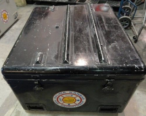 Steel civil defense storage carrying container snap lid fold up table military for sale
