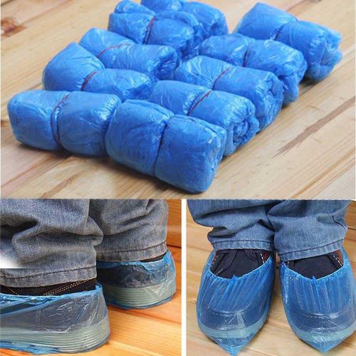 100pcs Disposable Plastic Carpet Cleaning #A Rain Waterproof Shoe Cover Protect