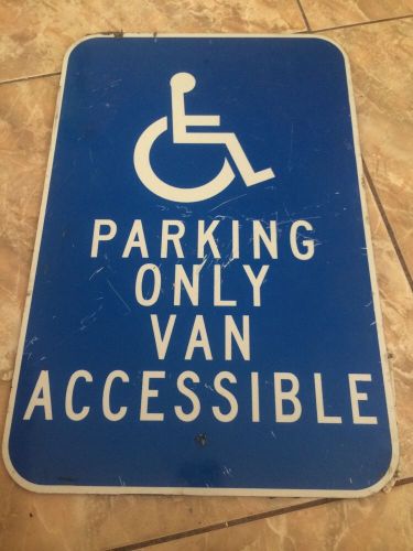 Handicap parking highway street sign aluminum metal 12x18 traffic control van for sale