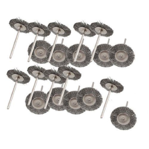 Practical 1&#034; Dia Gray Steel Wire Polishing Metal Shank Brush Wheel 20 Pcs Gift