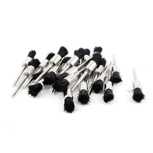 22 Pieces Straight Shank Black Bristle Pen Brush Polishing Buffing Tool
