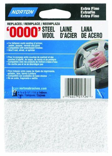 Norton 01726 Synthetic Steel Wool  White  2-Pack