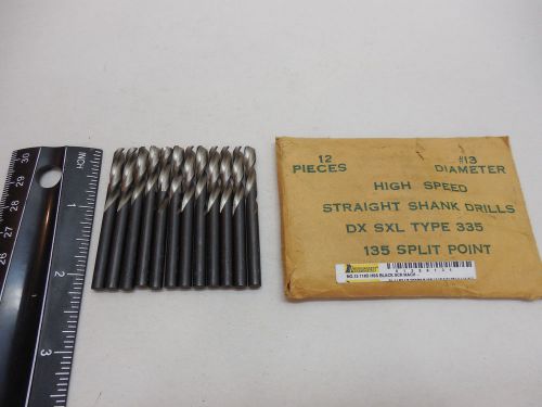 NO. 13 Screw machine drill bits Style 435-C 135 degree split point pk of 12 HSS