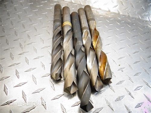 LOT OF 5 HSS STRAIGHT SHANK TWIST DRILLS 59/64&#034; TO 63/64&#034; NATIONAL UNION