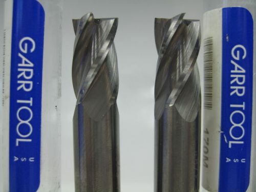 LOT ( 2 ) NEW GARR CARBIDE 3/8&#034; END MILL MILLING CNC LATHE MACHINIST TOOL BITS