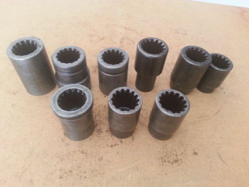 Cp chicago pneumatic lot of 9 spline drive impact socket  1 1/16&#034;&#034; thru 1 1/2&#034; for sale