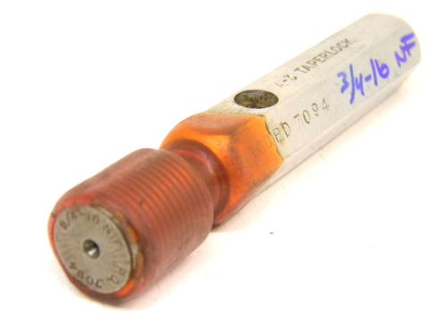 USED PRATT &amp; WHITNEY 3/4&#034; x 16 NF THREAD PLUG GAGE (GO PD: .7094) A-3 TAPERLOCK