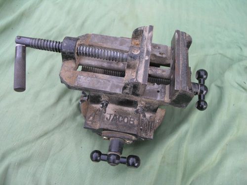 Vintage Jacobs 100 Cross Slide 4&#034; Drill Press Milling Machinist Vise - 2 Way