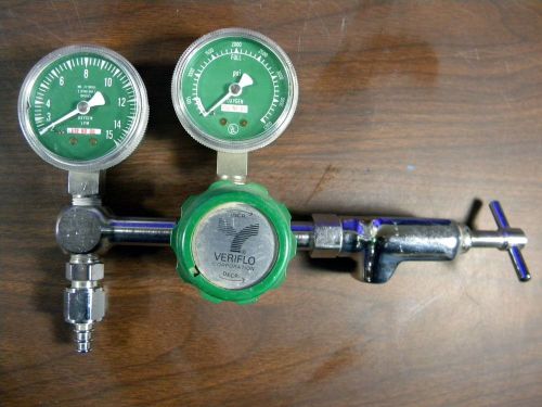 Veriflo 19600806 oxygen control valve with 2 guages for sale