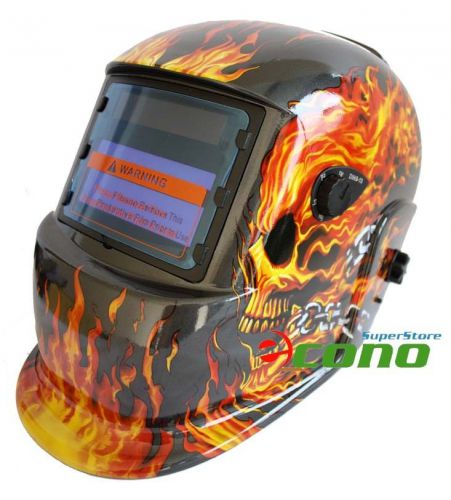 Auto Darkening Mig Tig Grinding Welding Helmet Welder  Hood Mask Skull 4 Sensors