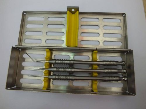 Dental Periotome Set of 3 with Sterlisation Cassatte ADDLER German Stainless