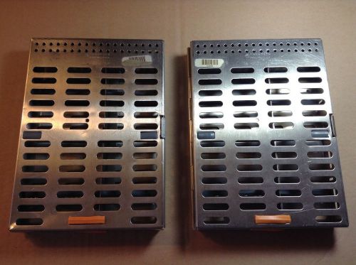 (2) Thompson Dental Instrument Sterilizer Tray Cases (Stainless Steel)