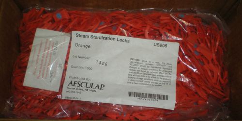 BIOHAZARDOUS AUTOCLAVE STEAM STERILIZATION LOCKS ORANGE AESCULAP US906 1000/PK