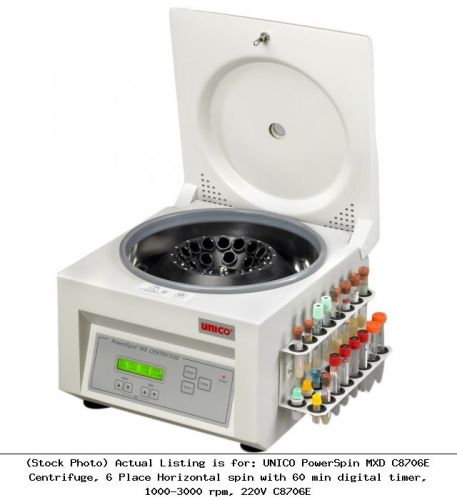 UNICO PowerSpin MXD C8706E Centrifuge, 6 Place Horizontal spin with 60 min