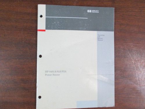 HP Operating &amp; Service Manual 8481A/8482A/8483A Power Sensor Originl 08481-90049