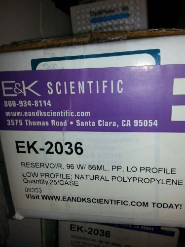 E&amp;K Scientific EK-2036 96 Indiv. Well Reserv., Low Prof., Pyramid BTM, 86ml, CS