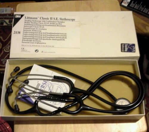 3m littmann classic ii se 40 inch teaching stethoscope black  2138 for sale