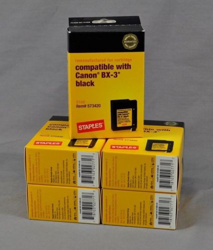 Lot 5 Fax Cartridge Staples SIC-R100B Canon BX-3 Faxphone B45 B540 B550 B640