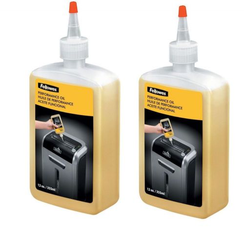 2 pk - fellowes shredder oil, 12 oz. bottle with extension nozzle lubricant new for sale
