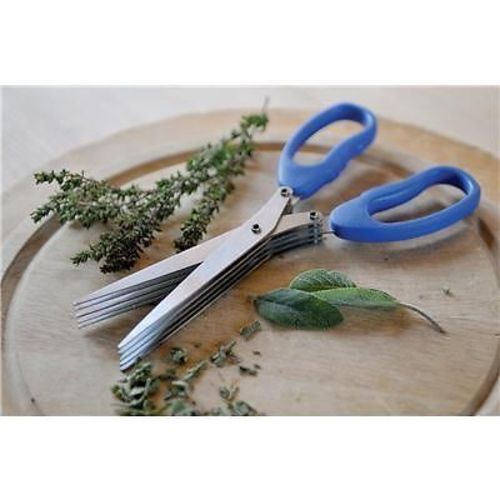 5 BLADED HERB PASTA KITCHEN SHREDDING SCISSORS CHOPPING GADGET PAPER SHREDDER