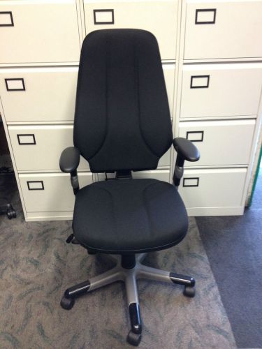 BLACK RH LOGIC 4 ERGONOMIC OFFICE CHAIR FULLY LOADED NEW FABRIC NEW ARM PADS