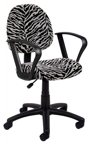 TMarketShop Boss Zebra Print Microfiber Computer Office Task Chrome Base Mesh