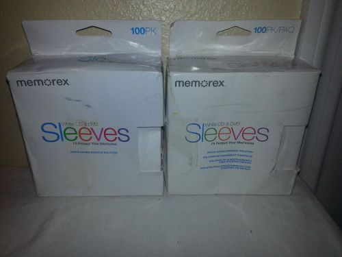 Memorex CD_DVD Sleeve (100per package) White (2 packages)