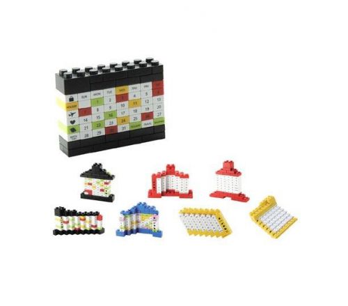 DIY Desktop Perpetual Calendar Puzzle Brick Black lego styled